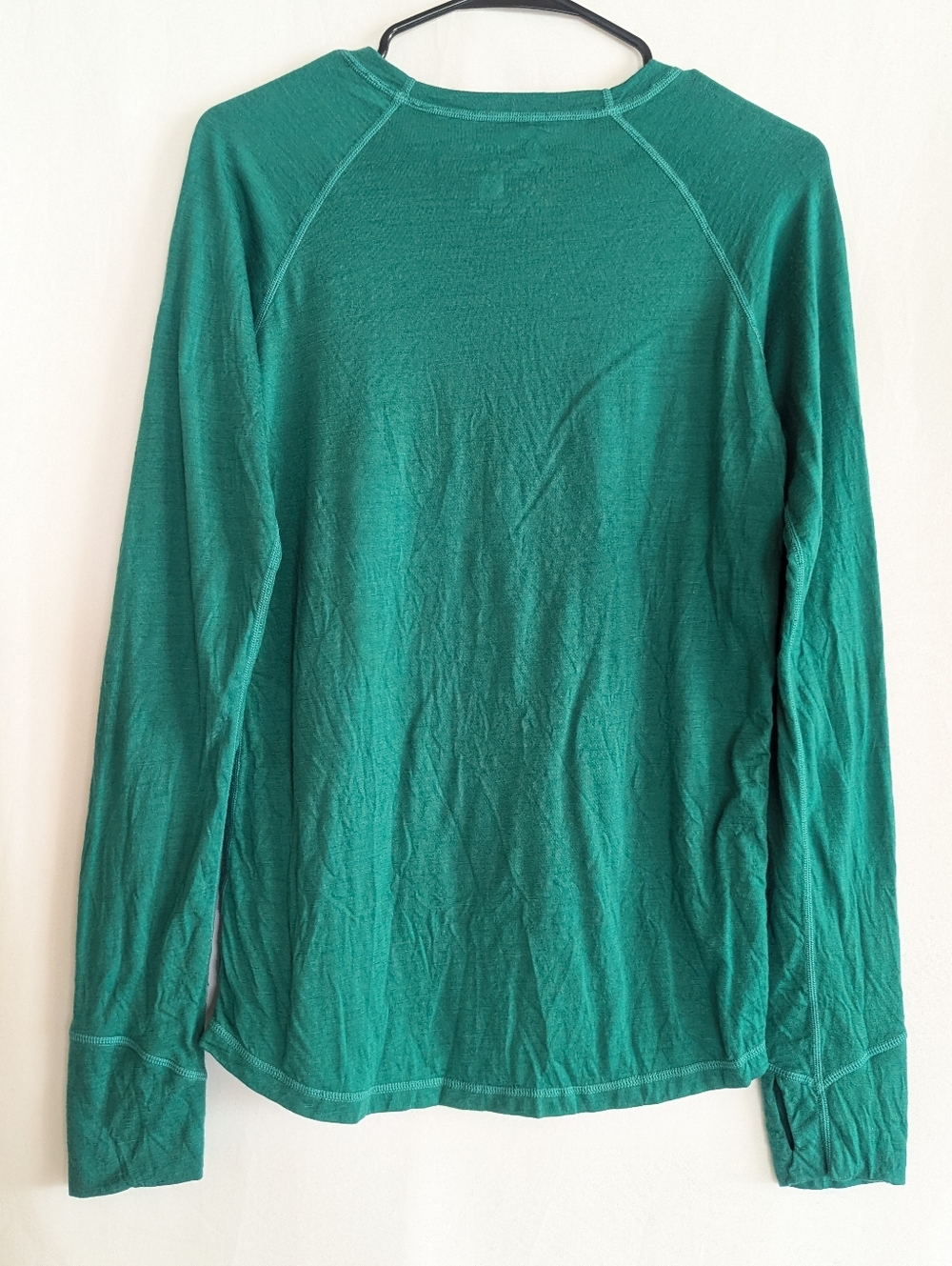Women's Medium Iksplor 100% Wool Green Long Sleeve Thermal Shirt Top Mid weight - Picture 7 of 7